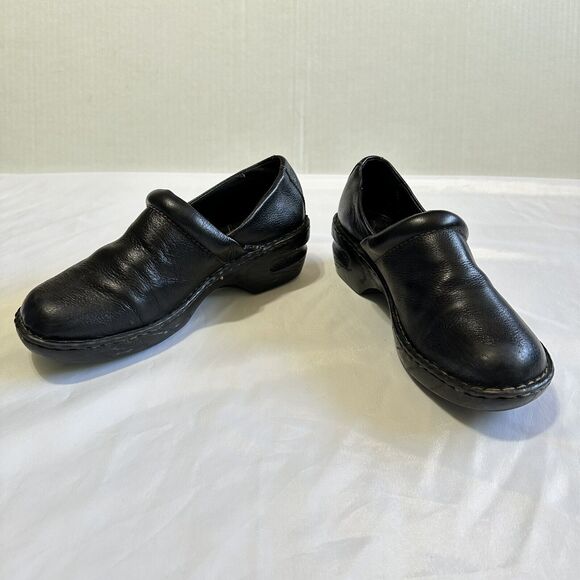 Thom Mc An Clogs Womens 9 M US Black Leather Slip On Shoes Walking Work - Picture 4 of 10